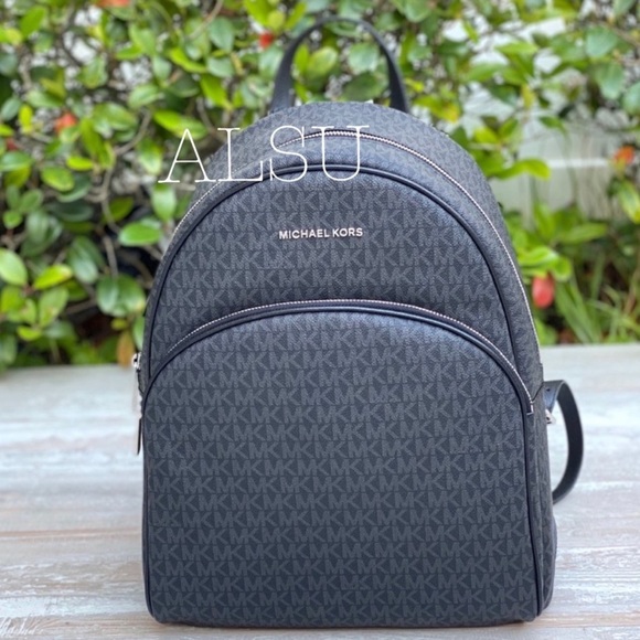 Michael Kors Abbey Large Backpack Mini Logo Black - Picture 2 of 8